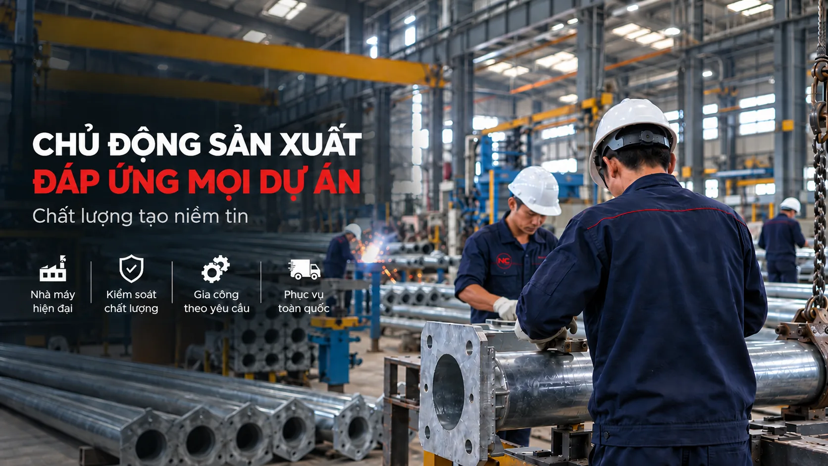 Năng lực sản xuất cột đèn và thiết bị chiếu sáng