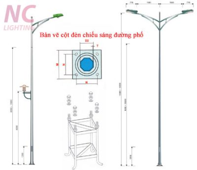 Bản vẽ cột đèn chiếu sáng đường phố
