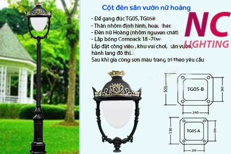 Cột đèn sân vườn nữ hoàng giá rẻ 