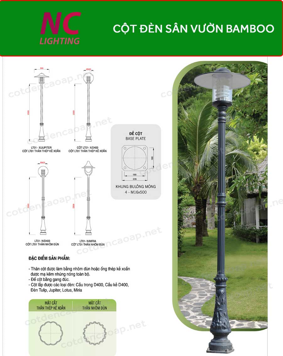 Cột đèn sân vườn Baboo