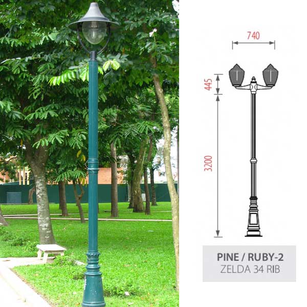 cột đèn trang trí sân vườn PINE 