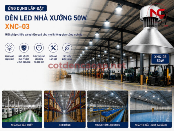 Ứng dụng của đèn led nhà xưởng XNC 03