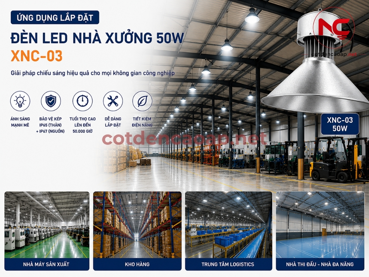 Ứng dụng của đèn led nhà xưởng XNC 03