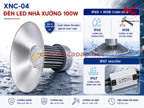 Cấp độ bảo vệ đèn led nhà xưởng XNC-04