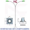 cột đèn bát giác liền cần kép