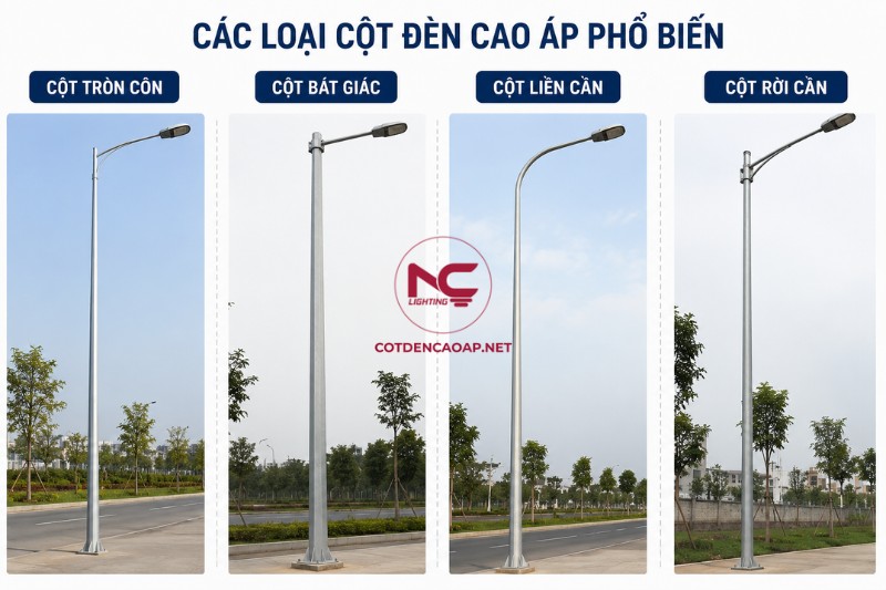 Các loại cột đèn cao áp phổ biến hiện nay
