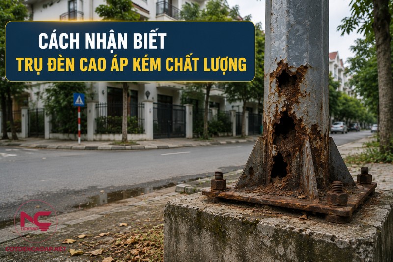 Cách nhận biết trụ đèn cao áp chiếu sáng chất lượng kém trước khi mua