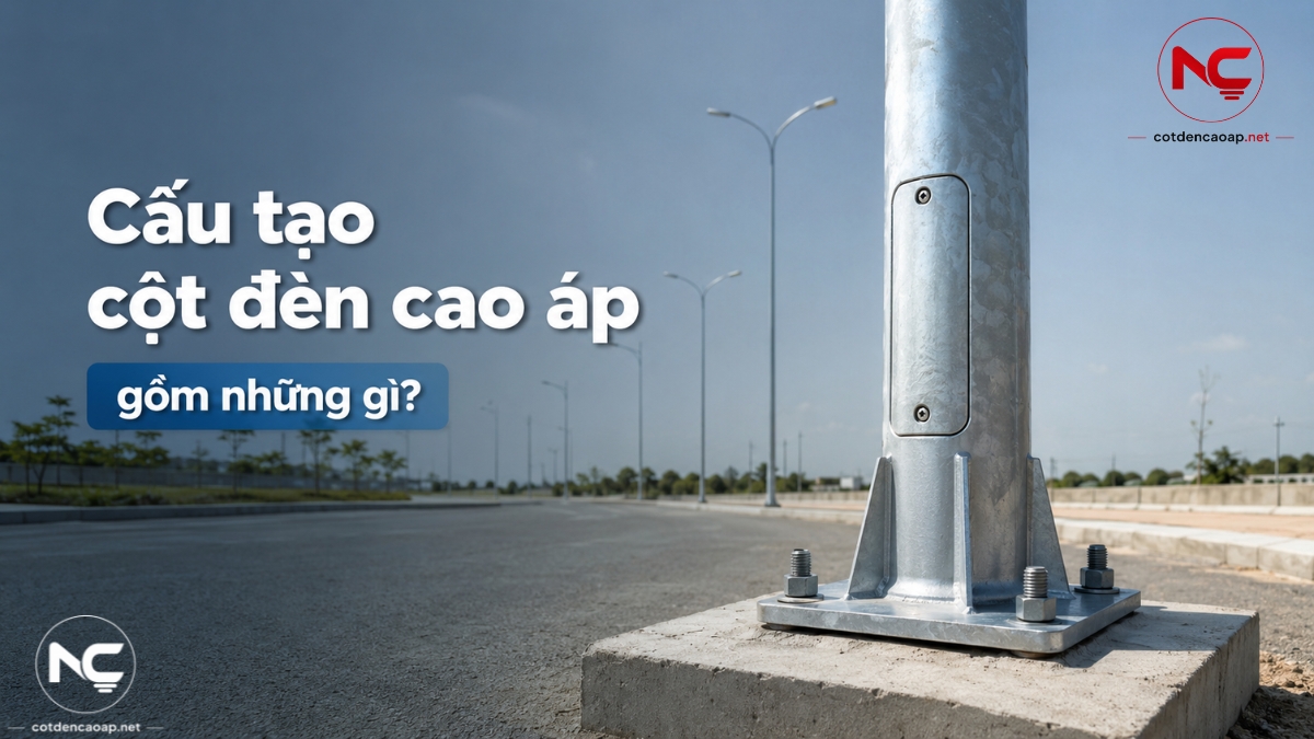 Cấu tạo của cột đèn cao áp gồm những gì?