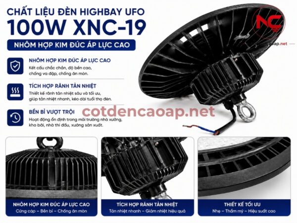 Đèn LED nhà xưởng Highbay UFO 100W XNC-19