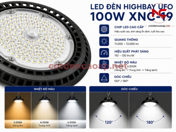 Đèn LED nhà xưởng Highbay UFO 100W XNC-19