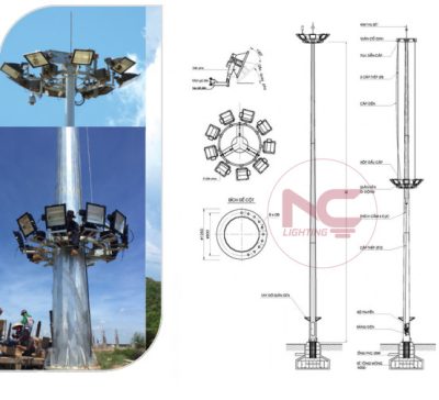 cột đèn nâng hạ