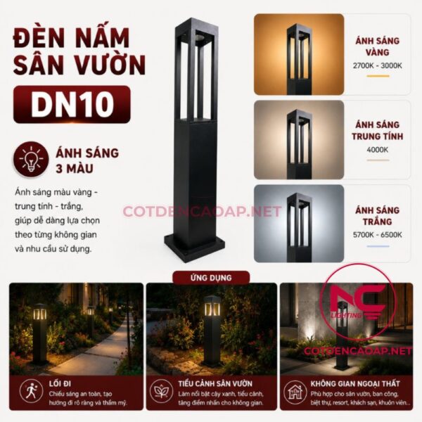 Ánh sáng đèn nấm sân vườn dn10