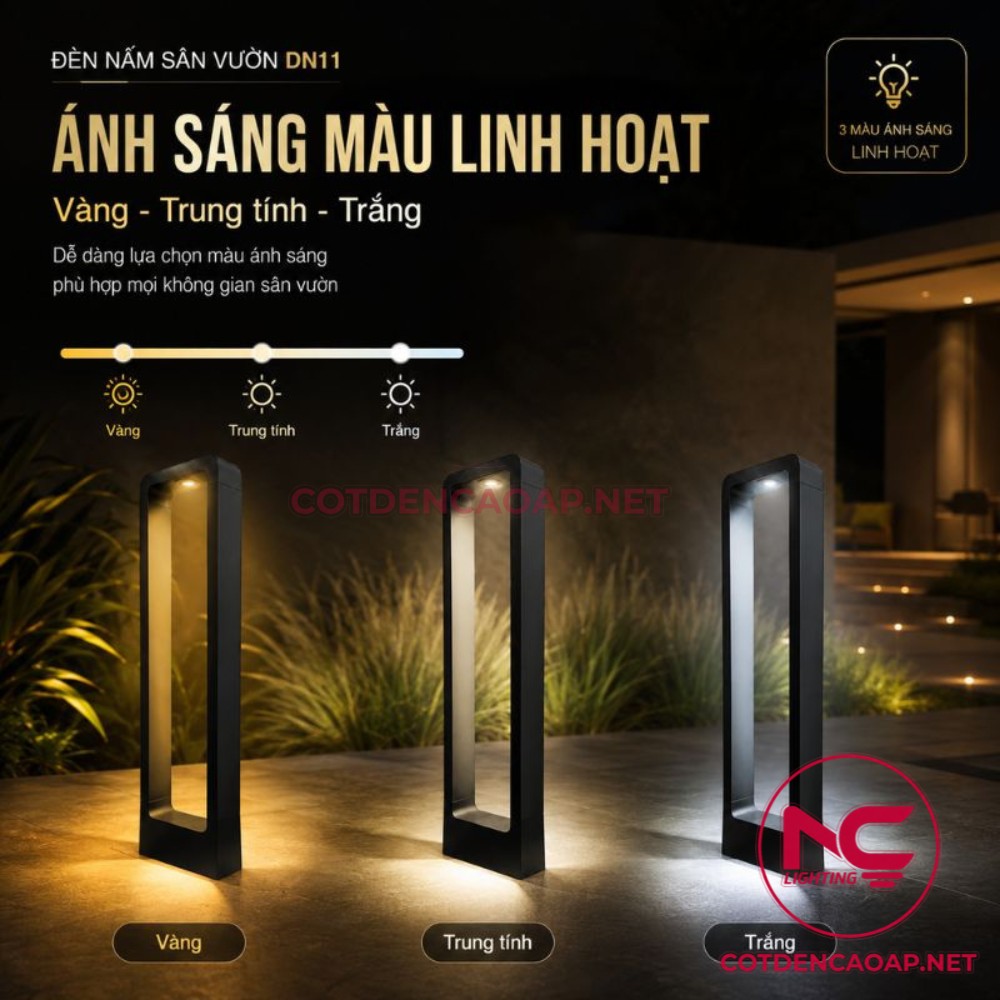 Đèn nấm DN11 sân vườn 7W nhôm đúc IP65