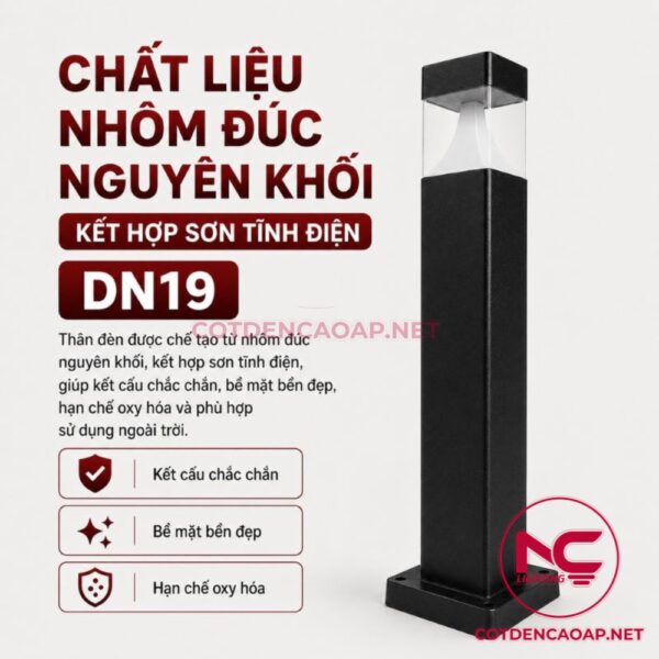 Chất liệu của đèn nấm sân vườn DN19