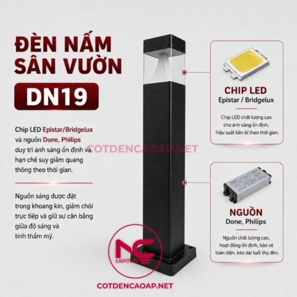 Chip LED Đèn nấm sân vườn DN19