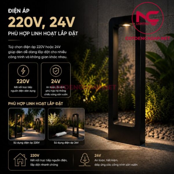 Điện áp đèn nấm sân vườn dn11