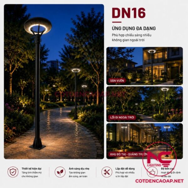 Ứng dụng của đèn nấm sân vườn DN16