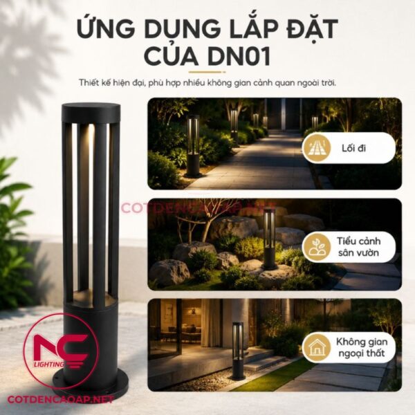 Ứng dụng đèn nấm sân vườn DN01