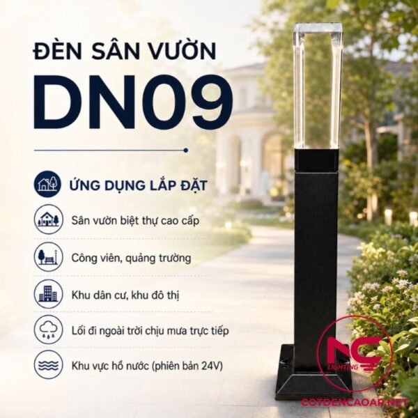 Ứng dụng đèn nấm sân vườn DN09