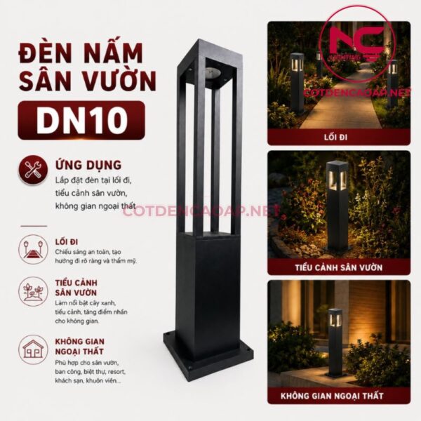 Ứng dụng đèn nấm sân vườn DN10