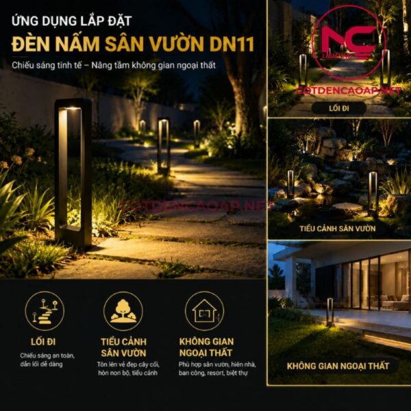 Ứng dụng đèn nấm sân vườn DN11