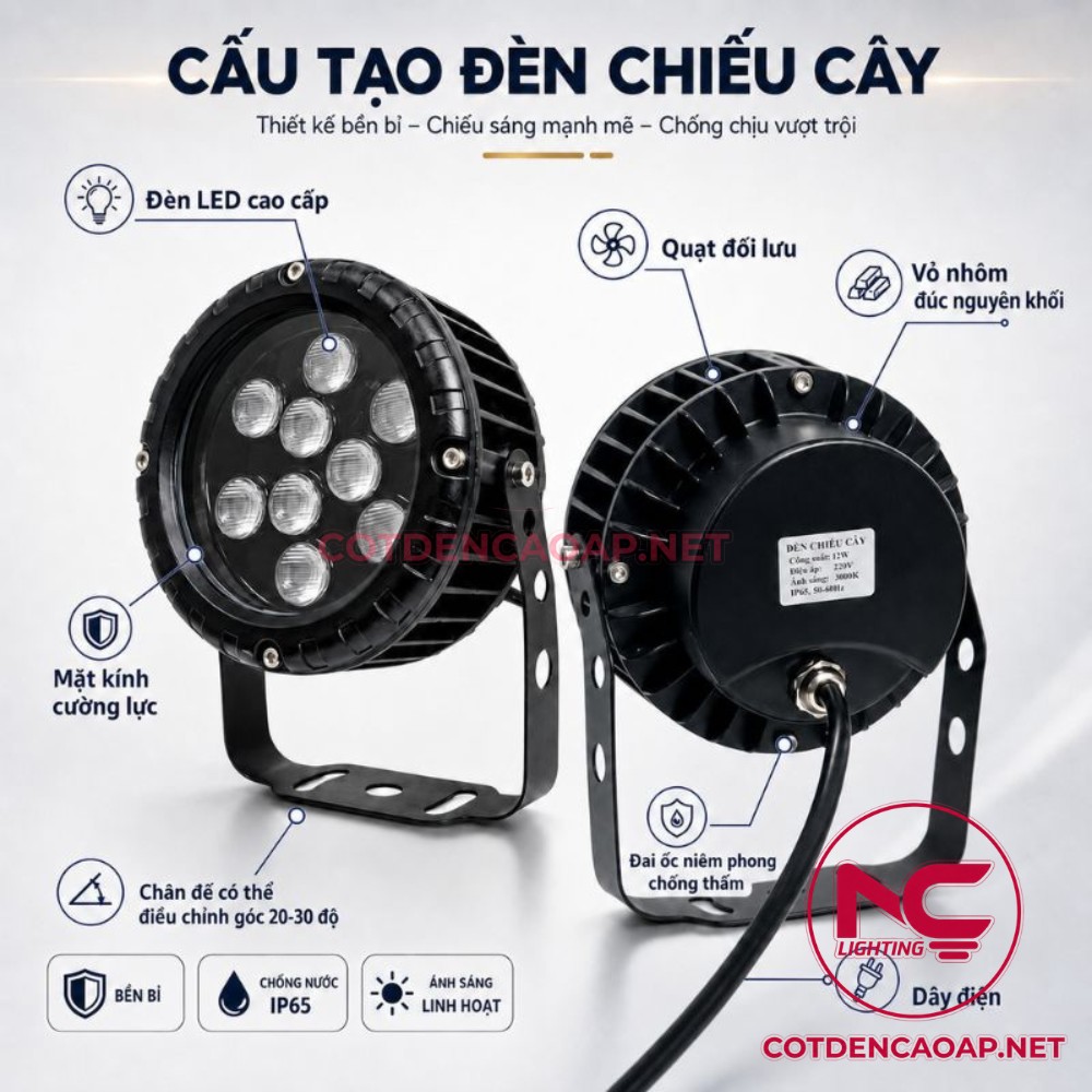 Cấu tạo đèn chiếu cây NCC2D