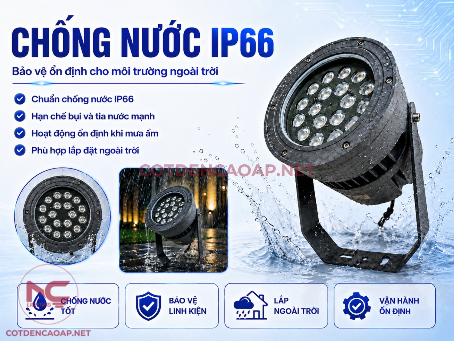 Chống nước đèn chiếu điểm cao cấp NCCDCC