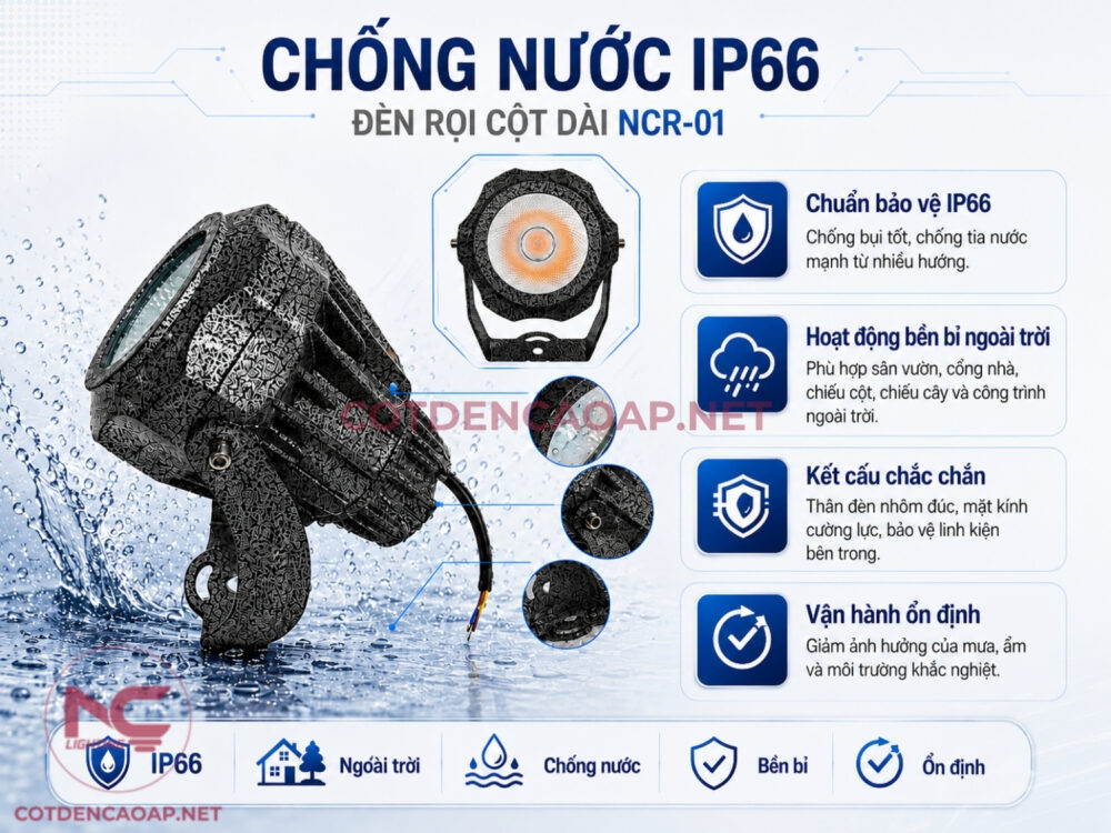 Đèn Rọi Cột Dài NCR-01