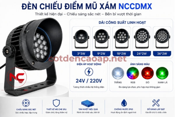 Đèn Chiếu Điểm Mũ Xám NCCDMX