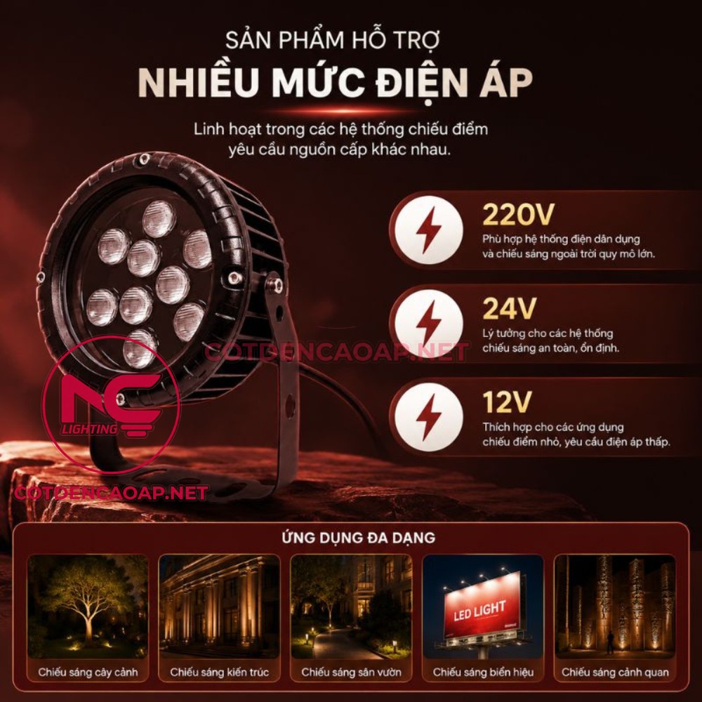 Đèn Chiếu Cây 2 Đáy NCC2D