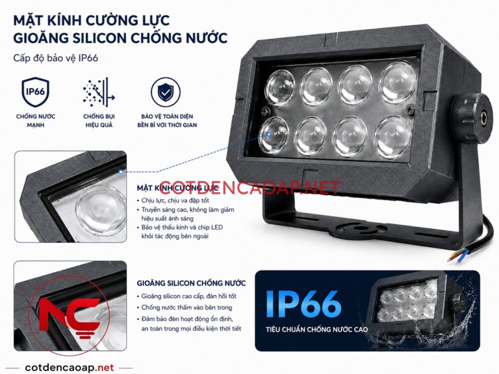 Đèn Chiếu Điểm Thấu Kính Vuông Xám NCCDTKVX