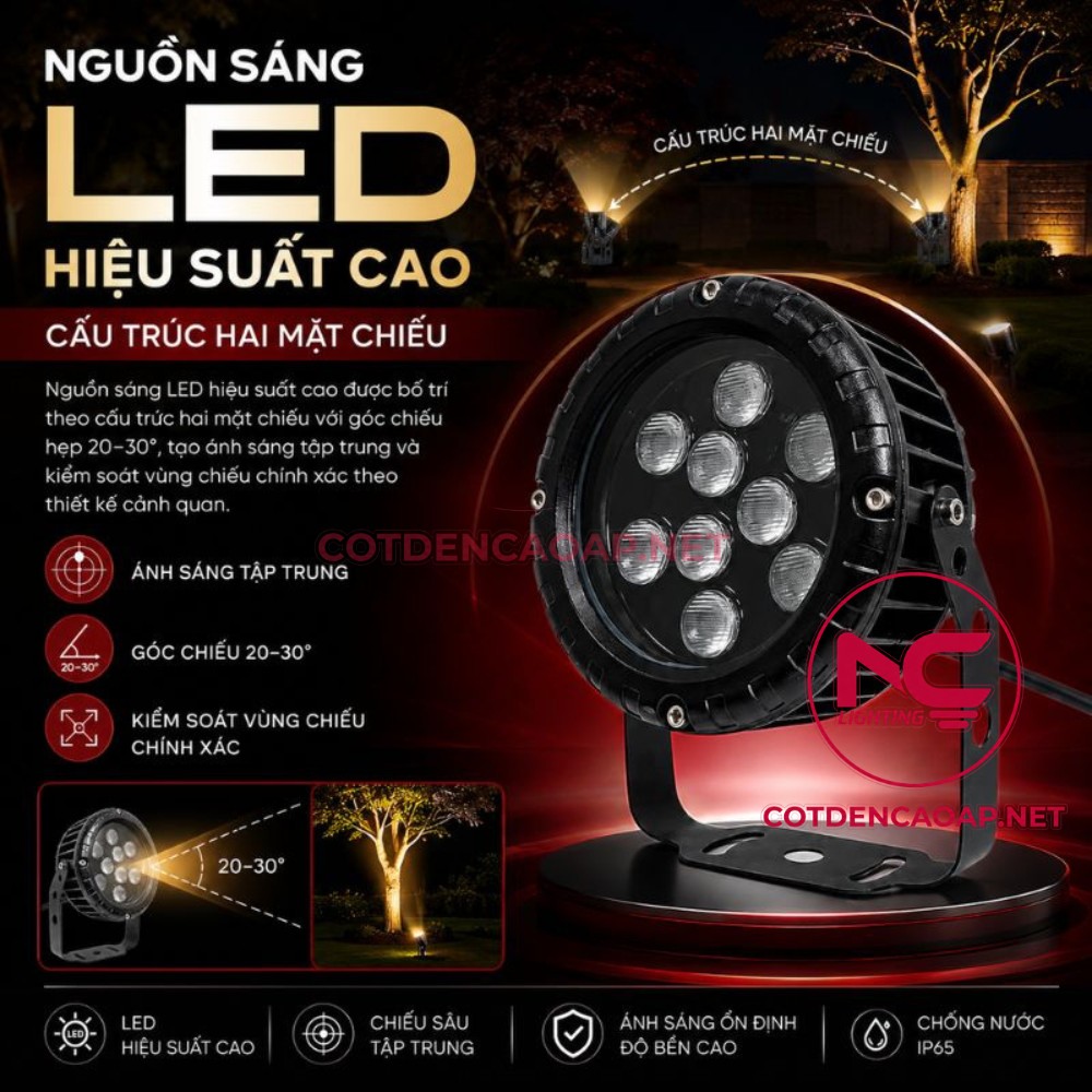 Đèn Chiếu Cây 2 Đáy NCC2D