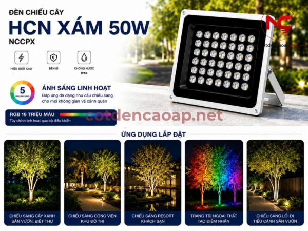 Đèn Chiếu Cây HCN Xám 50W NCCPX