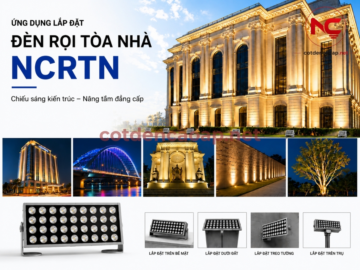 Ứng dụng của đèn rọi tòa nhà NCRTN
