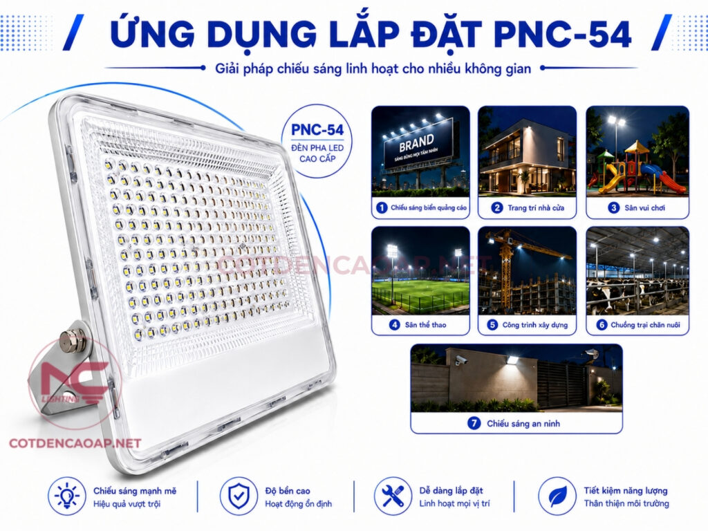 Ứng dụng của đèn pha led pnc 54