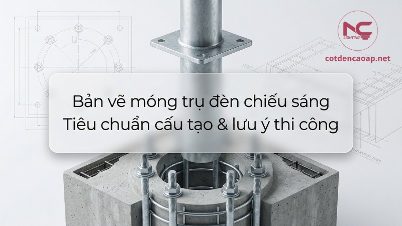 Bản vẽ móng trụ đèn chiếu sáng tiêu chuẩn và lợi ích