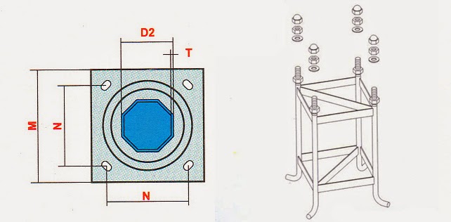 bản vẽ móng trụ đèn chiếu sáng