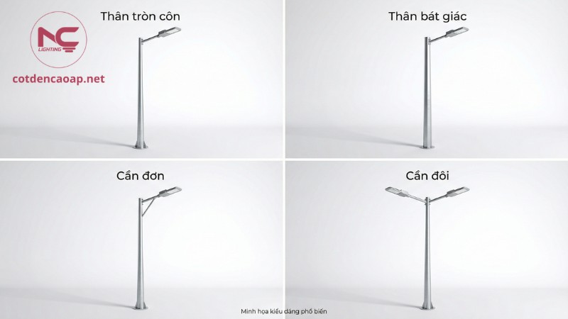 Các loại cột đèn cao áp 6m phổ biến