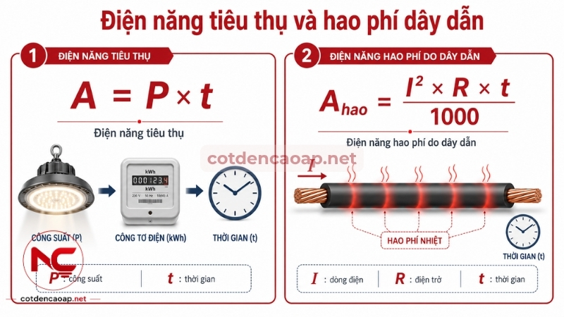 Công thức điện năng tiêu thụ và hao phí