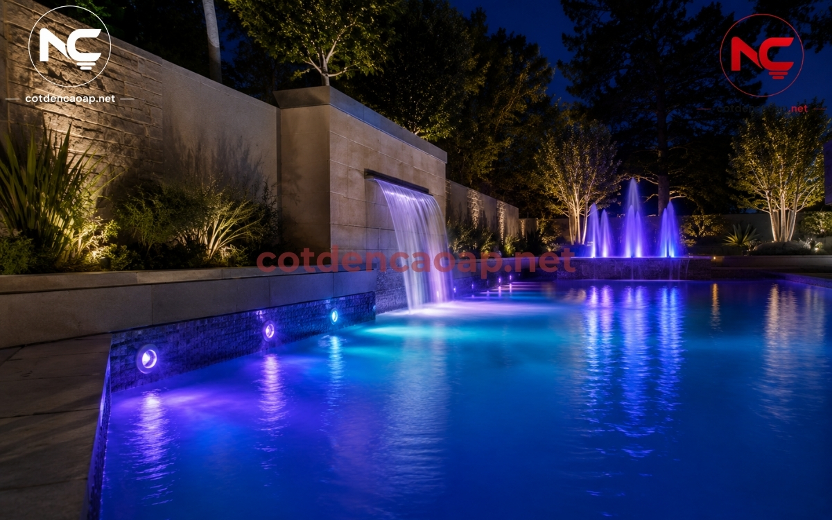 Đèn RGB âm nước cho bể bơi