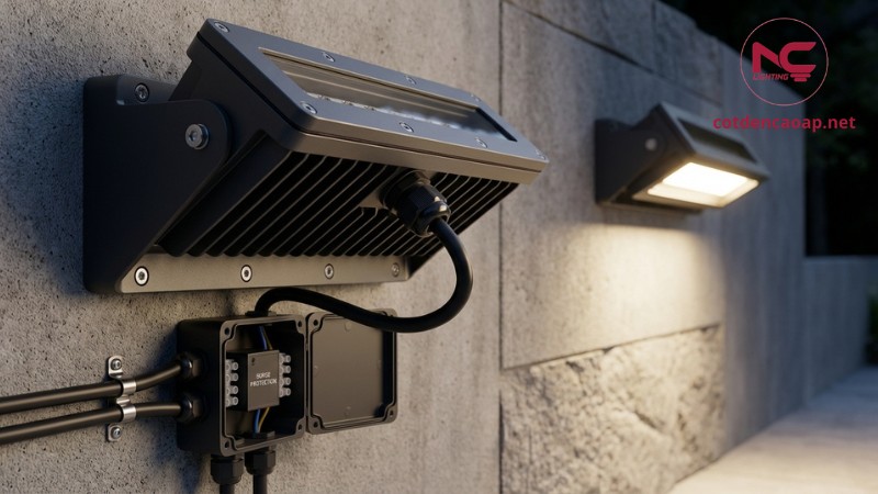 Driver tản nhiệt chống sét đèn hắt ngoài trời