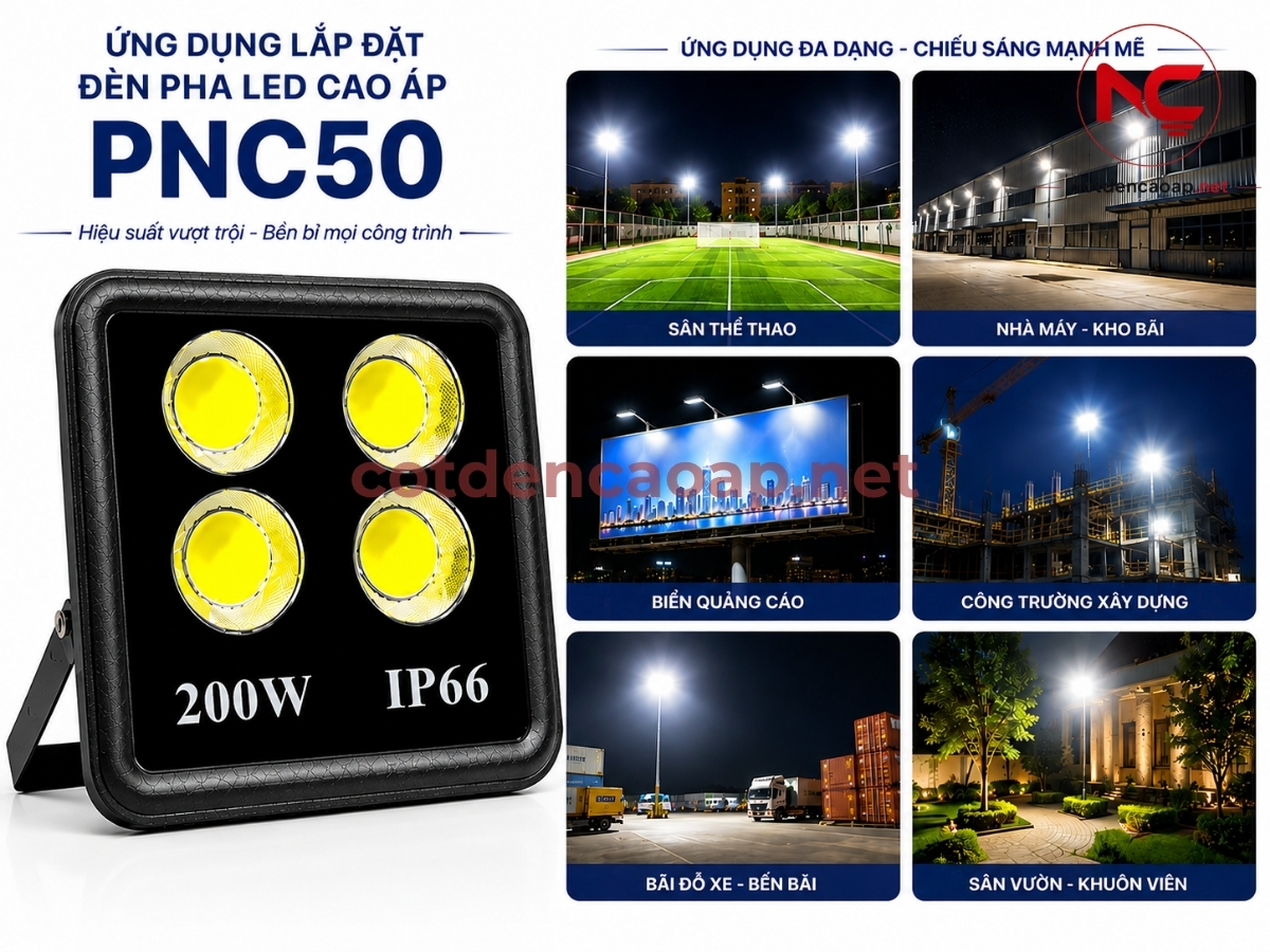 Ứng dụng của đèn pha led pnc 50