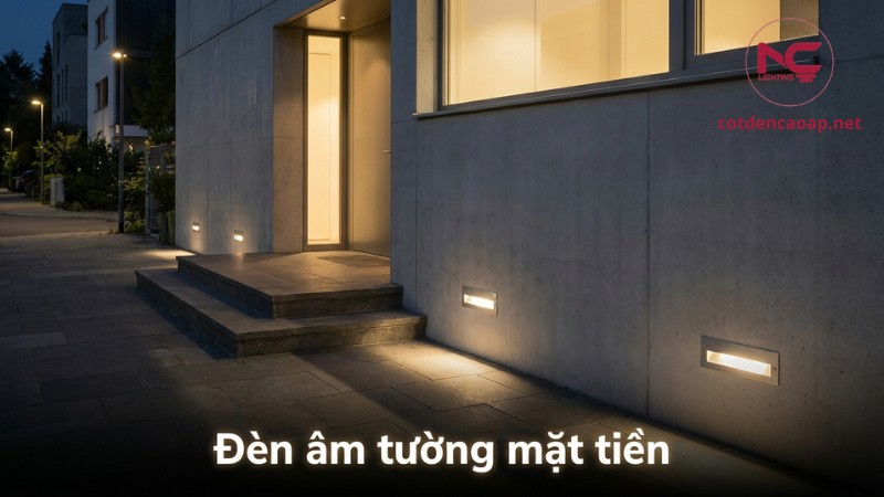 đèn âm tường mặt tiền