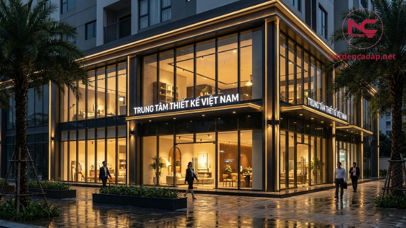 đèn mặt tiền showroom