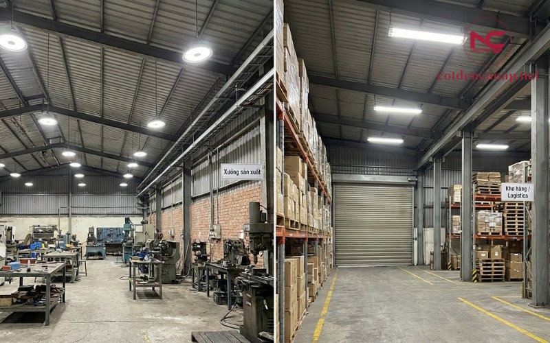 Đèn nhà xưởng dùng cho xưởng sản xuất và kho hàng logistics