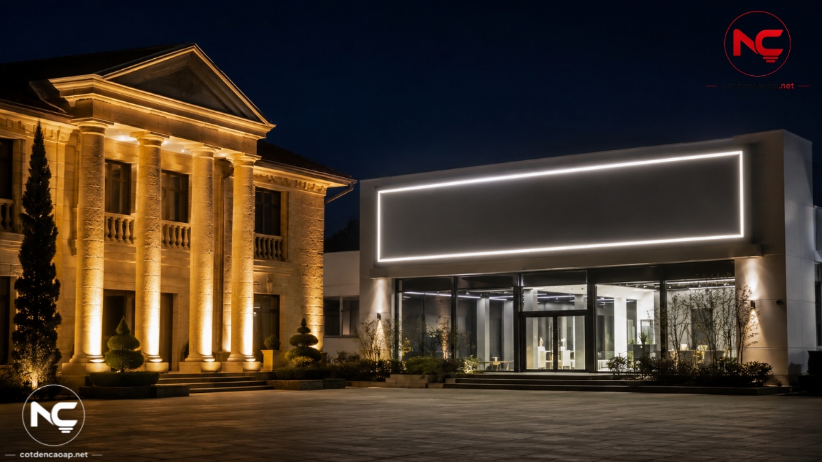Phối đèn biệt thự showroom