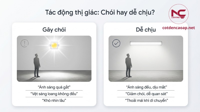 tác động thị giác của màu ánh sáng đèn LED