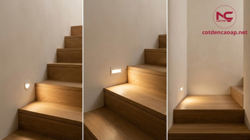 Vị trí lắp đèn âm cầu thang phổ biến