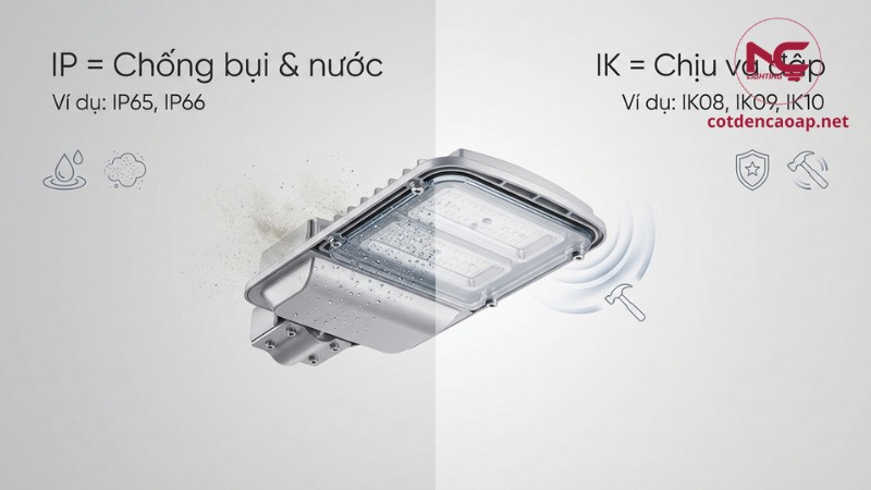 So sánh IK và IP trên đèn ngoài trời