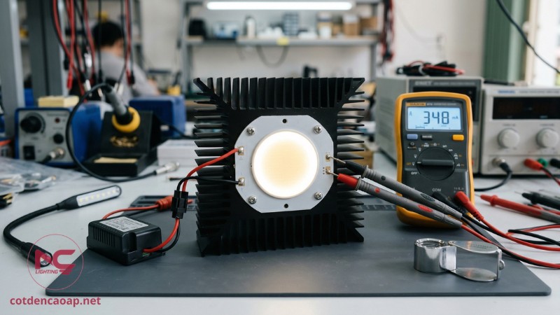 Kiểm tra chất lượng LED COB trước khi lắp